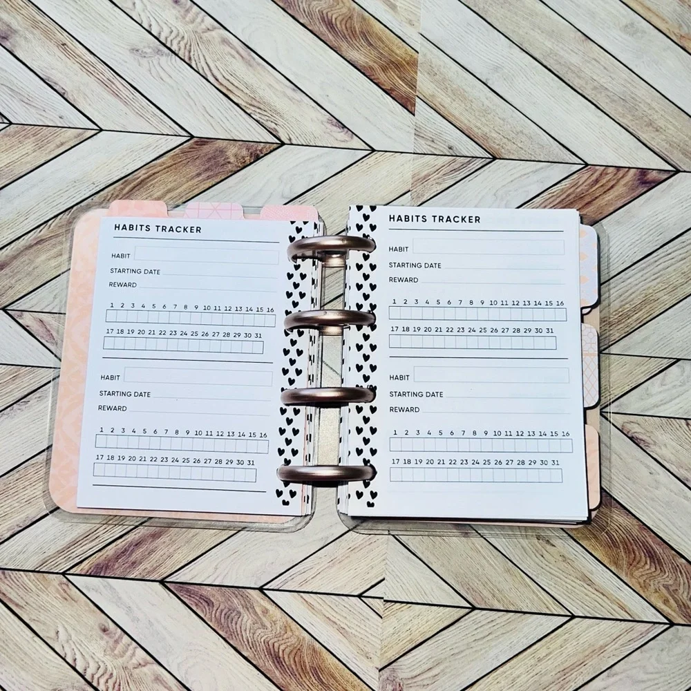 Happy planner micro size notes monthly and weekly layout Rose Golg Quartz floral